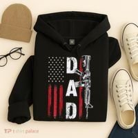 Proud Dad Daddy Gun Rights AR15 American Flag Father's Day Hoodie thumb 4