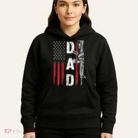 Proud Dad Daddy Gun Rights AR15 American Flag Father's Day Hoodie thumb 5