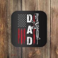 Proud Dad Daddy Gun Rights AR15 American Flag Father's Day Coaster thumb 0