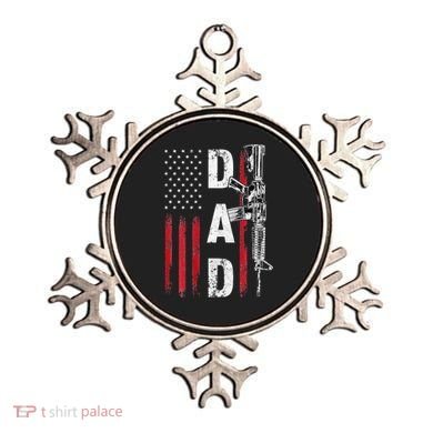 Proud Dad Daddy Gun Rights AR15 American Flag Father's Day Ornament