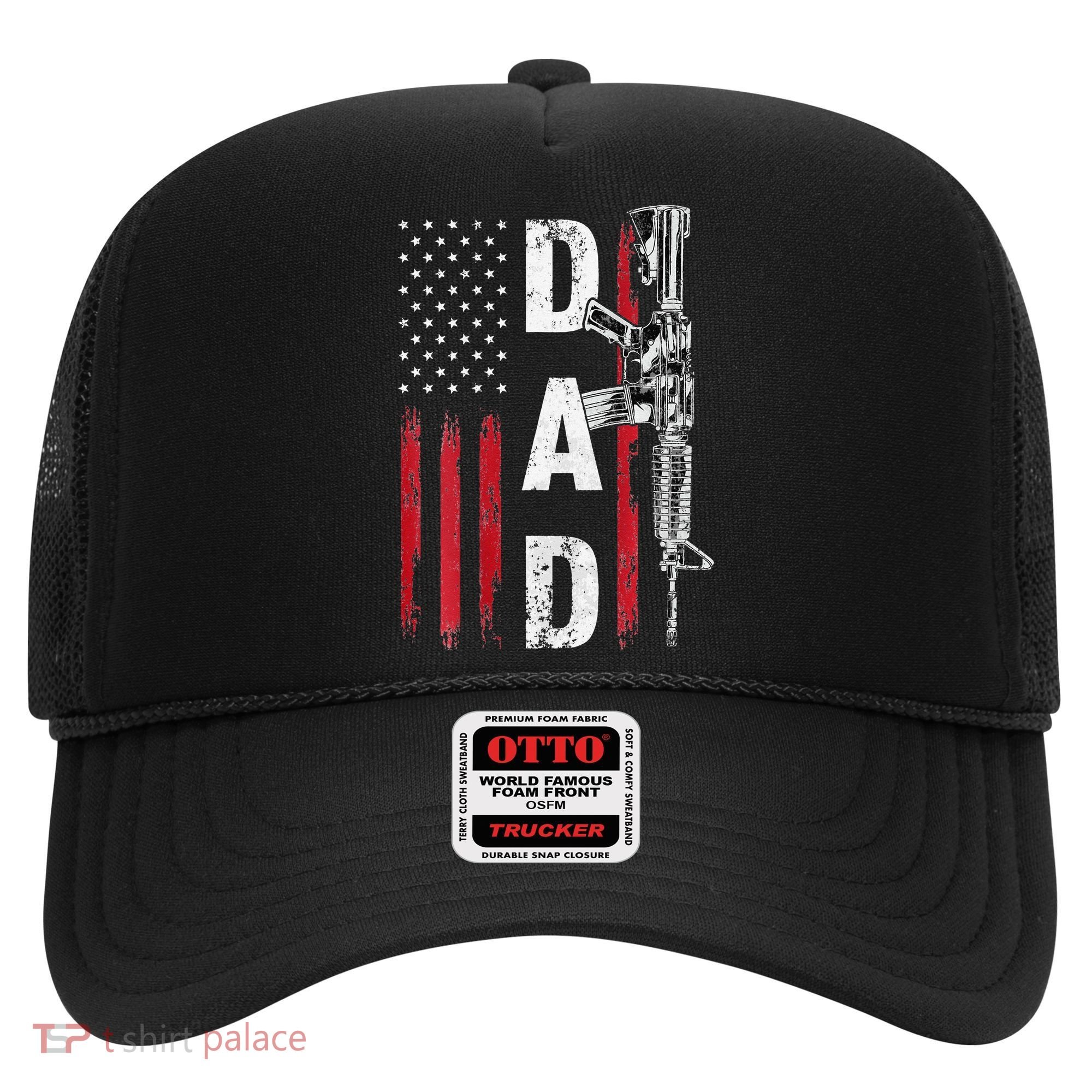 Proud Dad Daddy Gun Rights AR15 American Flag Father's Day Hat