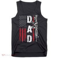 Proud Dad Daddy Gun Rights AR15 American Flag Father's Day Tank Top thumb 0