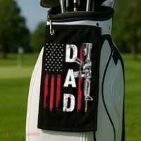 Proud Dad Daddy Gun Rights AR15 American Flag Father's Day Golf Towel thumb 2