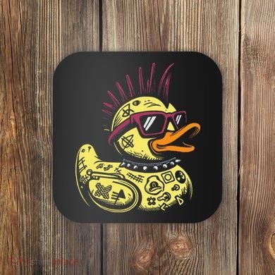 Punk Duck Duckling Punk Rocker Coaster