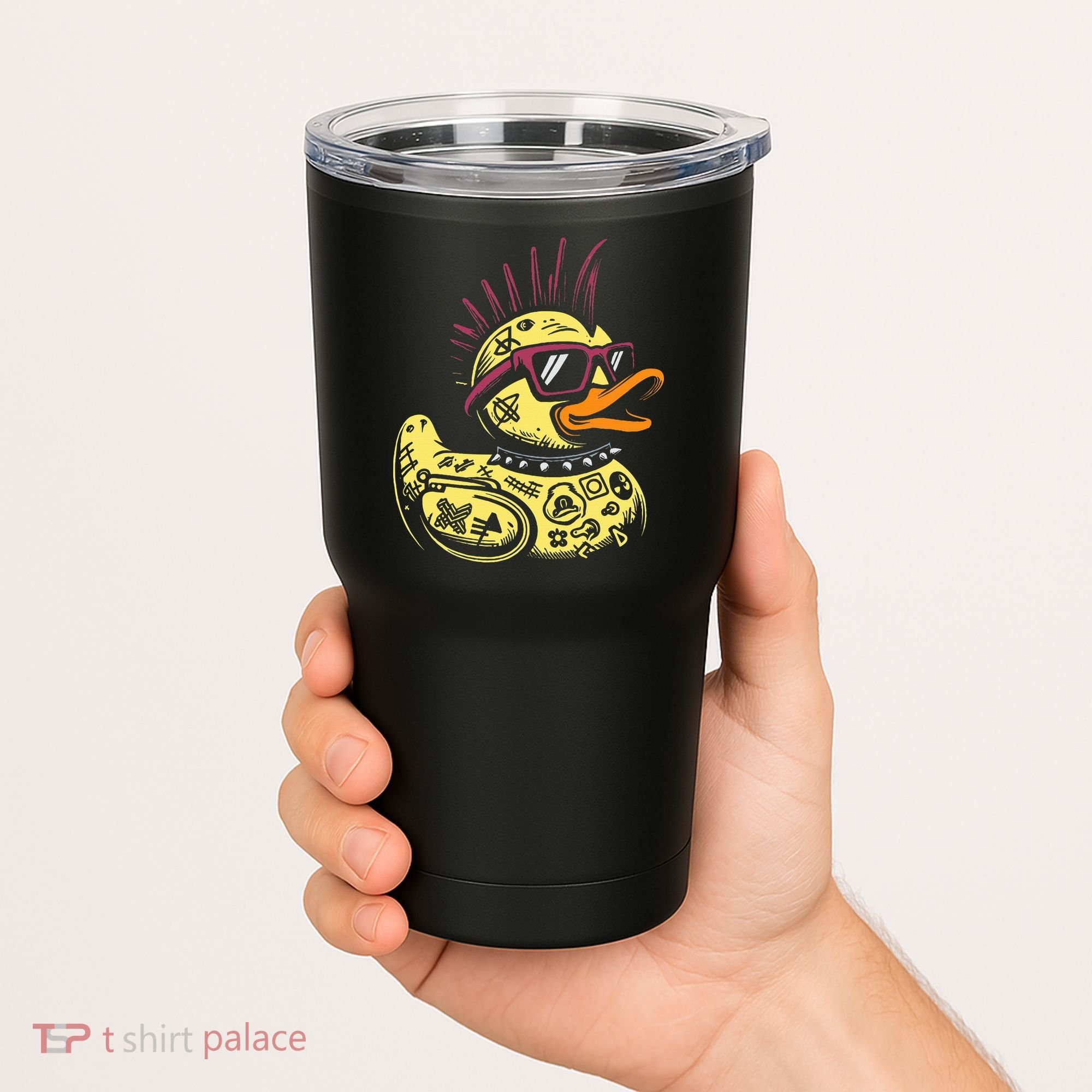 Punk Duck Duckling Punk Rocker Tumbler