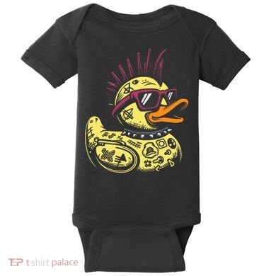 Punk Duck Duckling Punk Rocker Baby Bodysuit