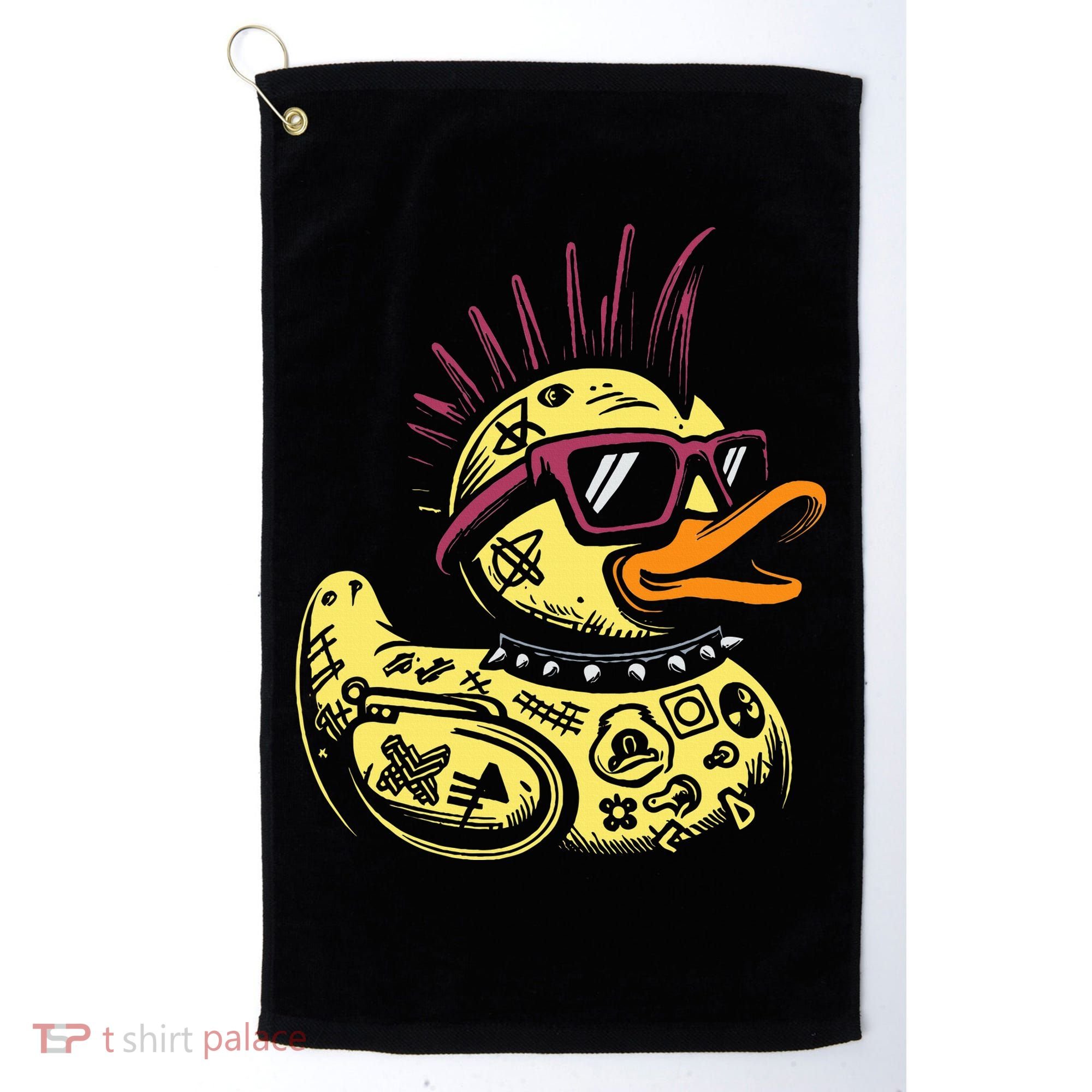 Punk Duck Duckling Punk Rocker Golf Towel