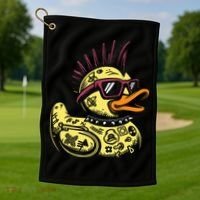Punk Duck Duckling Punk Rocker Golf Towel thumb 1