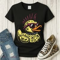 Punk Duck Duckling Punk Rocker Women's T-Shirt thumb 3