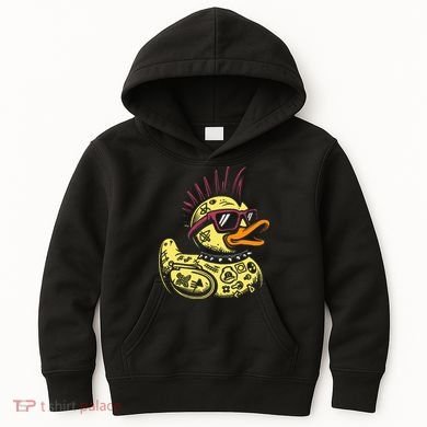 Punk Duck Duckling Punk Rocker Kids Hoodie