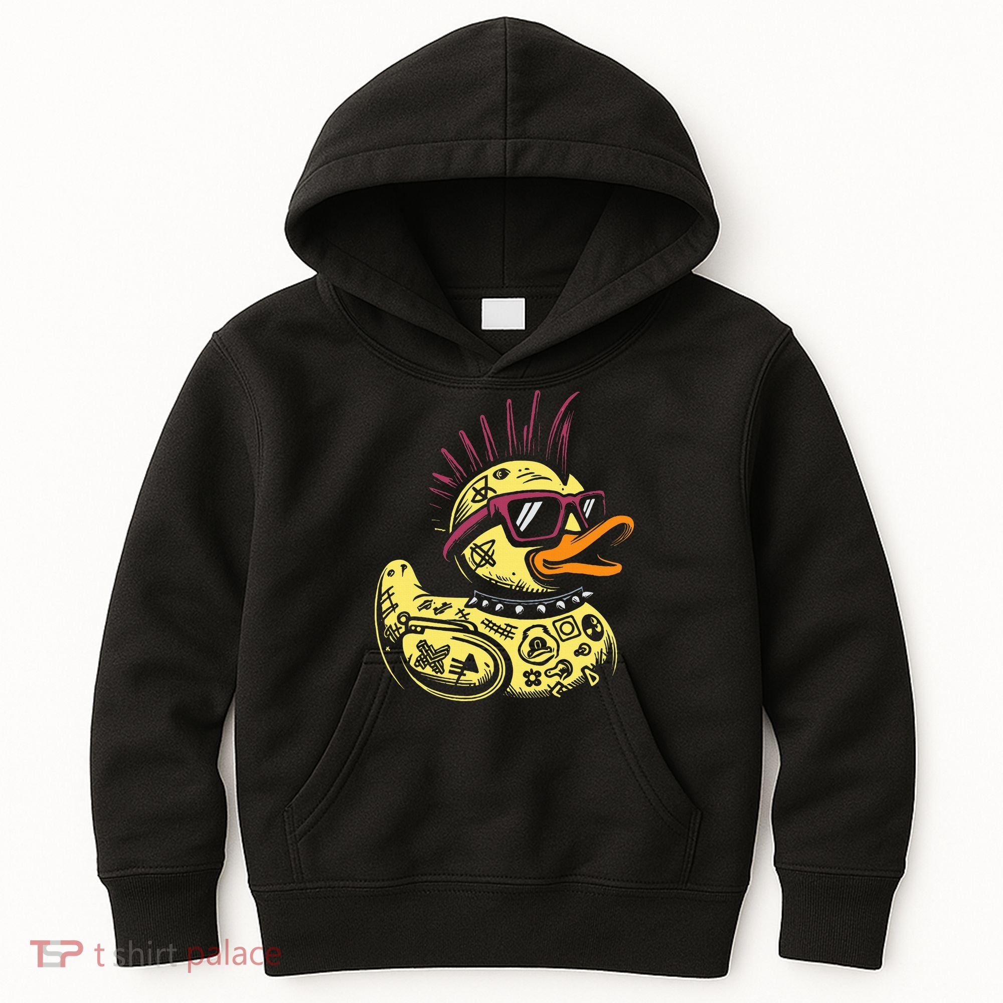 Punk Duck Duckling Punk Rocker Kids Hoodie