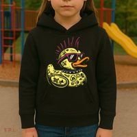 Punk Duck Duckling Punk Rocker Kids Hoodie thumb 3