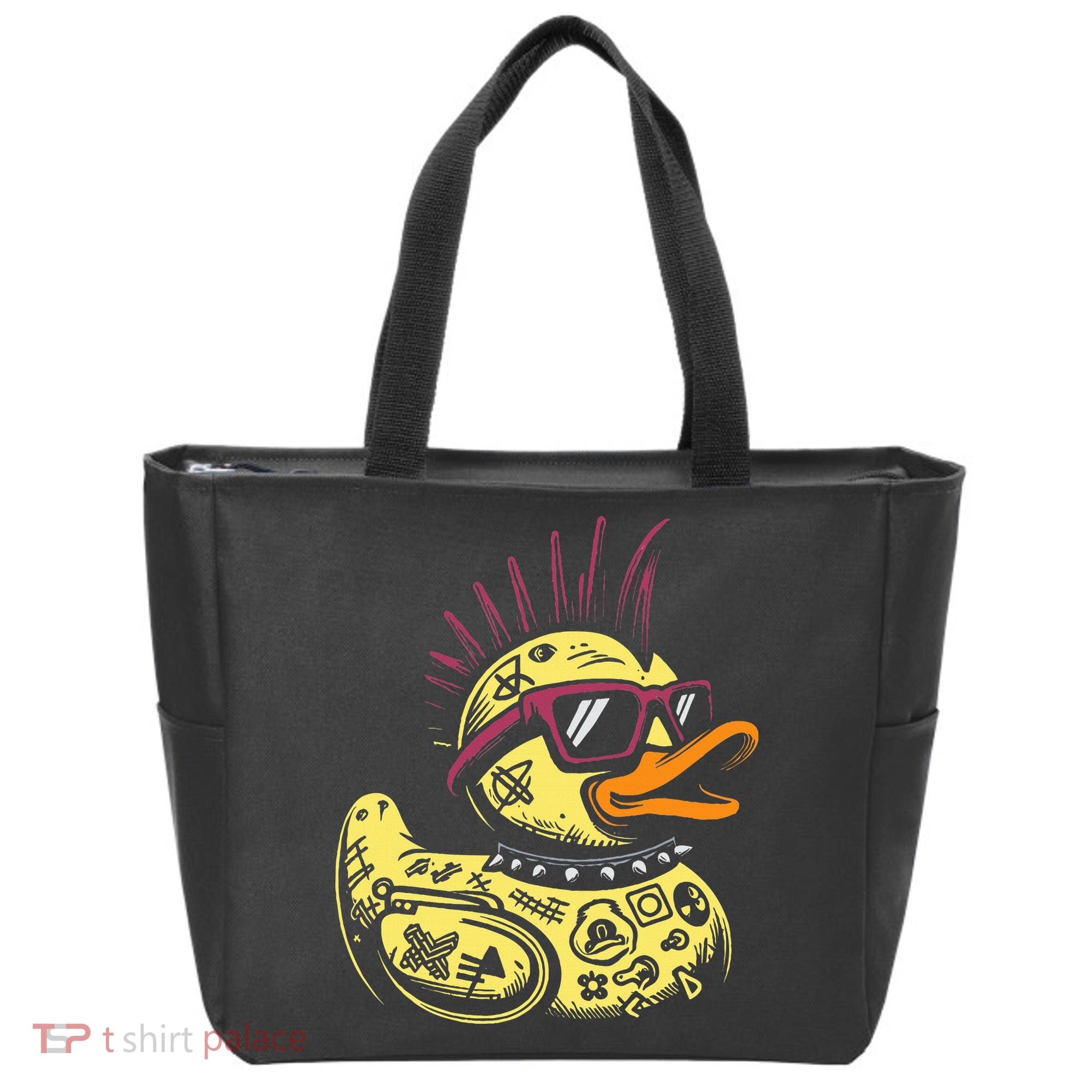 Punk Duck Duckling Punk Rocker Tote Bag
