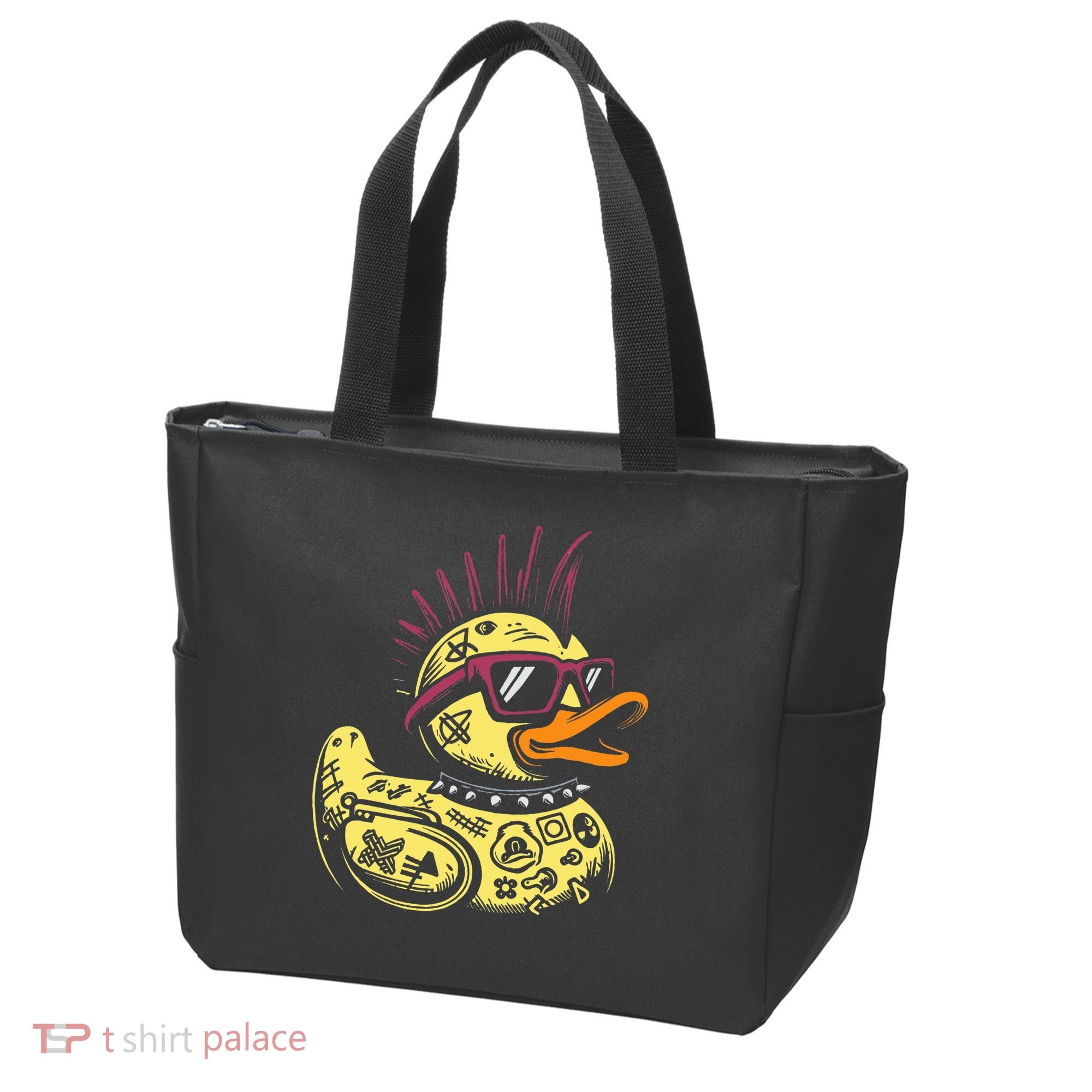 Punk Duck Duckling Punk Rocker Tote Bag