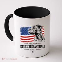 Proud Deutsch Drahthaar Dad American Flag Dog Funny Gift Coffee Mug thumb 0