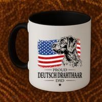 Proud Deutsch Drahthaar Dad American Flag Dog Funny Gift Coffee Mug thumb 2