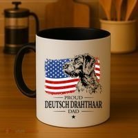 Proud Deutsch Drahthaar Dad American Flag Dog Funny Gift Coffee Mug thumb 4