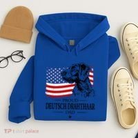 Proud Deutsch Drahthaar Dad American Flag Dog Funny Gift Hoodie thumb 4
