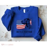 Proud Deutsch Drahthaar Dad American Flag Dog Funny Gift Sweatshirt thumb 2