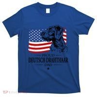 Proud Deutsch Drahthaar Dad American Flag Dog Funny Gift T-Shirt thumb 0