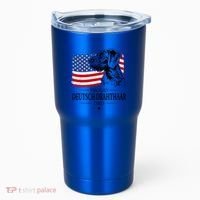 Proud Deutsch Drahthaar Dad American Flag Dog Funny Gift Tumbler thumb 0