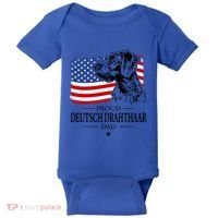 Proud Deutsch Drahthaar Dad American Flag Dog Funny Gift Baby Bodysuit thumb 0