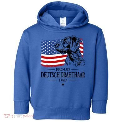 Proud Deutsch Drahthaar Dad American Flag Dog Funny Gift Toddler Hoodie