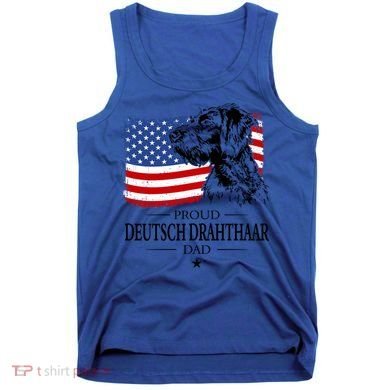 Proud Deutsch Drahthaar Dad American Flag Dog Funny Gift Tank Top