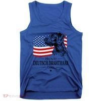 Proud Deutsch Drahthaar Dad American Flag Dog Funny Gift Tank Top thumb 0