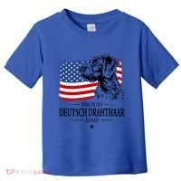 Proud Deutsch Drahthaar Dad American Flag Dog Funny Gift Toddler T-Shirt thumb 0