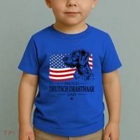 Proud Deutsch Drahthaar Dad American Flag Dog Funny Gift Toddler T-Shirt thumb 2