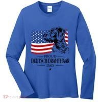 Proud Deutsch Drahthaar Dad American Flag Dog Funny Gift Women's Long Sleeve Shirt thumb 0