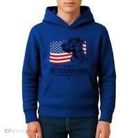 Proud Deutsch Drahthaar Dad American Flag Dog Funny Gift Kids Hoodie thumb 4