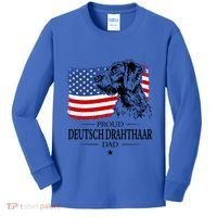 Proud Deutsch Drahthaar Dad American Flag Dog Funny Gift Kids Long Sleeve Shirt thumb 0