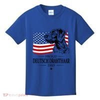 Proud Deutsch Drahthaar Dad American Flag Dog Funny Gift Kids T-Shirt thumb 0
