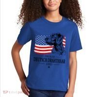Proud Deutsch Drahthaar Dad American Flag Dog Funny Gift Kids T-Shirt thumb 2