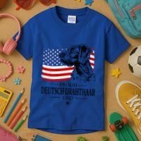 Proud Deutsch Drahthaar Dad American Flag Dog Funny Gift Kids T-Shirt thumb 3