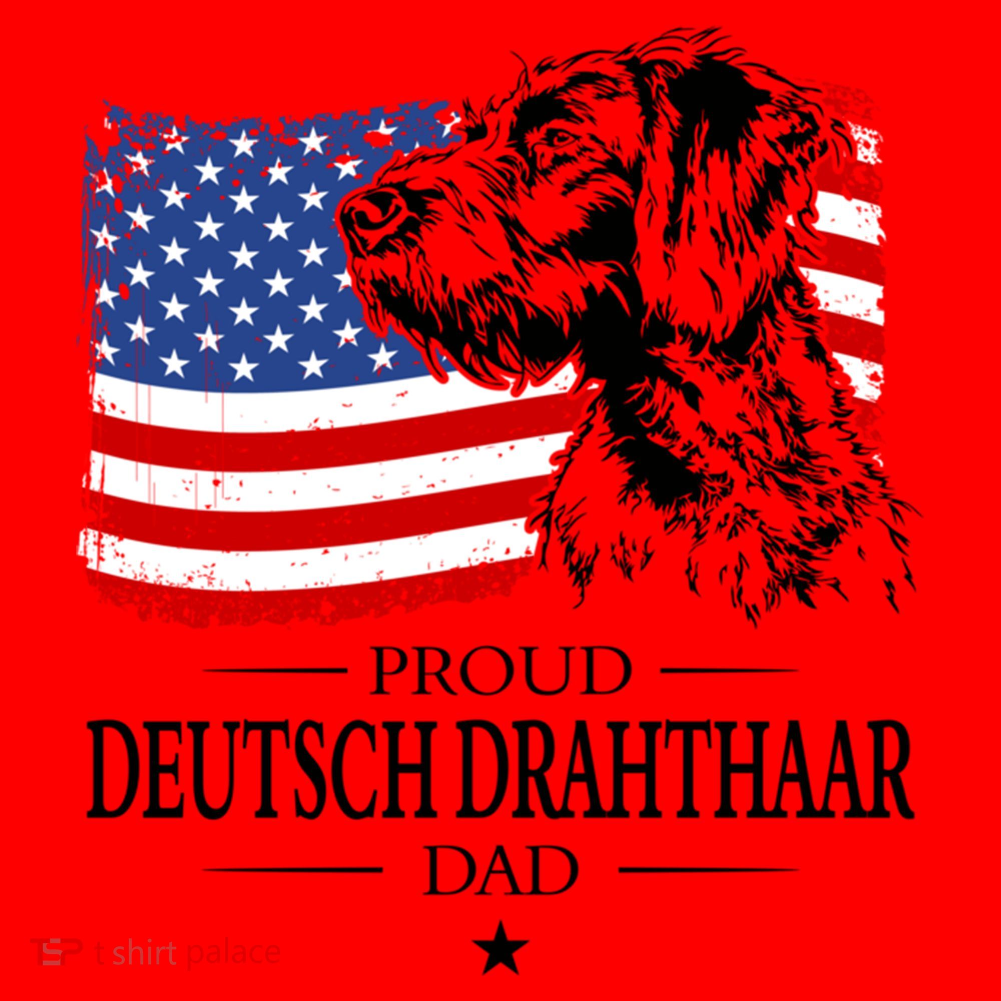 Proud Deutsch Drahthaar Dad American Flag Dog Funny Gift Santa Hat