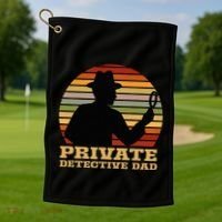 Private Detective Dad Spy Investigation Investigator Spying Golf Towel thumb 1