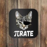 Pi Day Funny Cat Pirate Coaster thumb 0