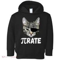 Pi Day Funny Cat Pirate Toddler Hoodie thumb 0