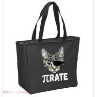 Pi Day Funny Cat Pirate Tote Bag thumb 2