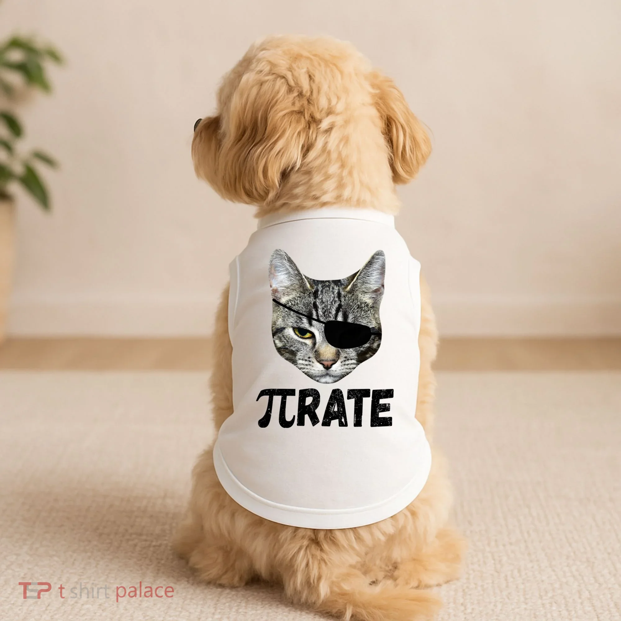 Pi Day Funny Cat Pirate Doggie Tank