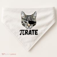 Pi Day Funny Cat Pirate USA-Made Doggie Bandana thumb 0