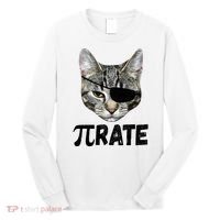 Pi Day Funny Cat Pirate Long Sleeve Shirt thumb 0