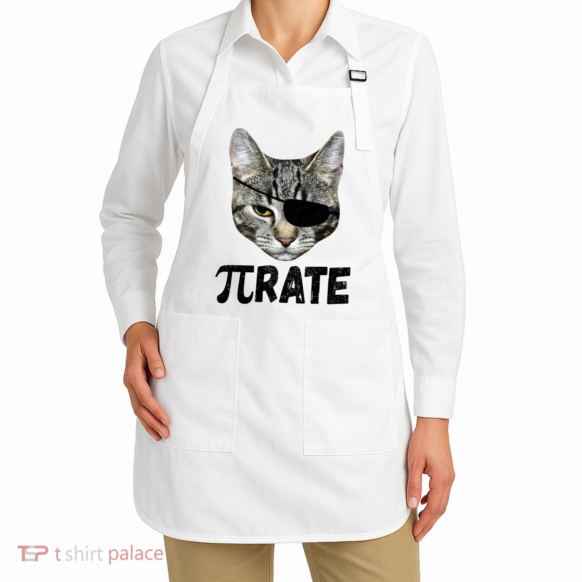 Pi Day Funny Cat Pirate Apron