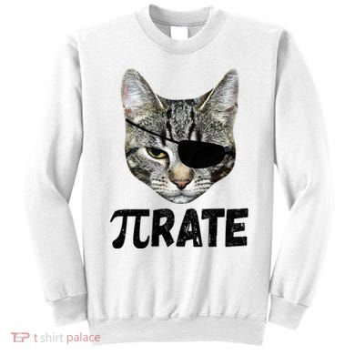 Pi Day Funny Cat Pirate Sweatshirt