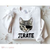 Pi Day Funny Cat Pirate Sweatshirt thumb 2