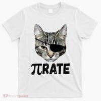 Pi Day Funny Cat Pirate T-Shirt thumb 0