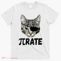 Pi Day Funny Cat Pirate T-Shirt thumb 0